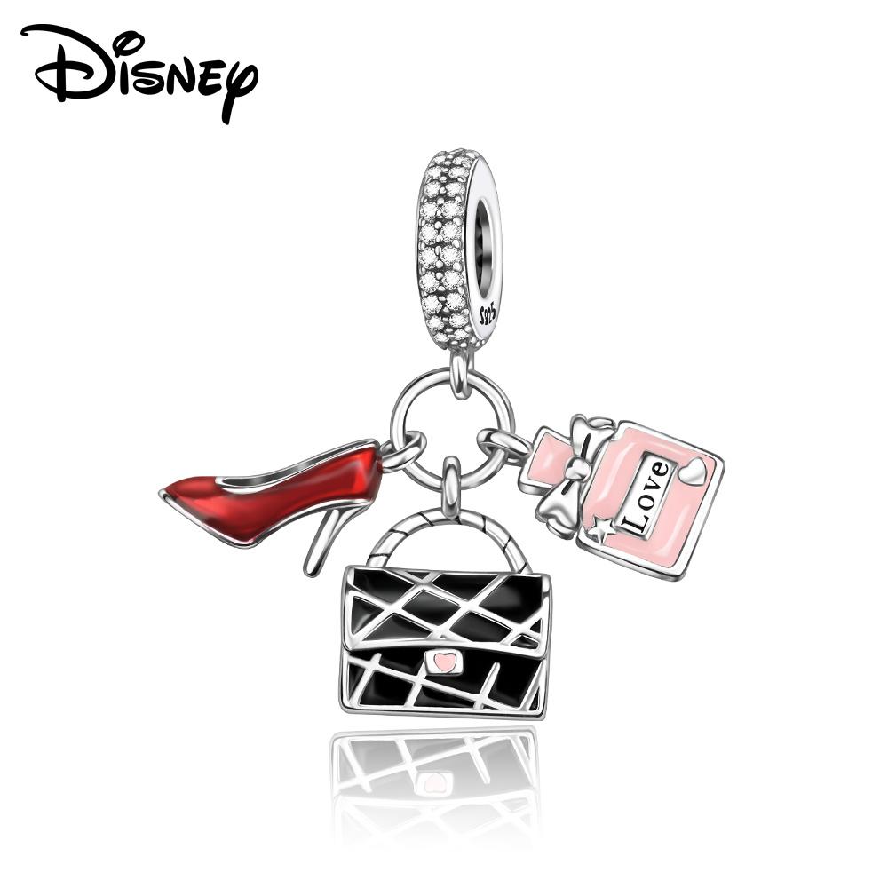 Disney 925 Silver Princess Castle And Minnie Tigger Pendant Beads Suitable For Diy Bracelets Are Girls' Fashion Jewelry