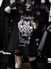 Punk Gothic Printed T-shirts Women Subculture Y2k Tees Elegant Retro T Shirt Black Casual Clothes 2026 Spring Vintage Tees