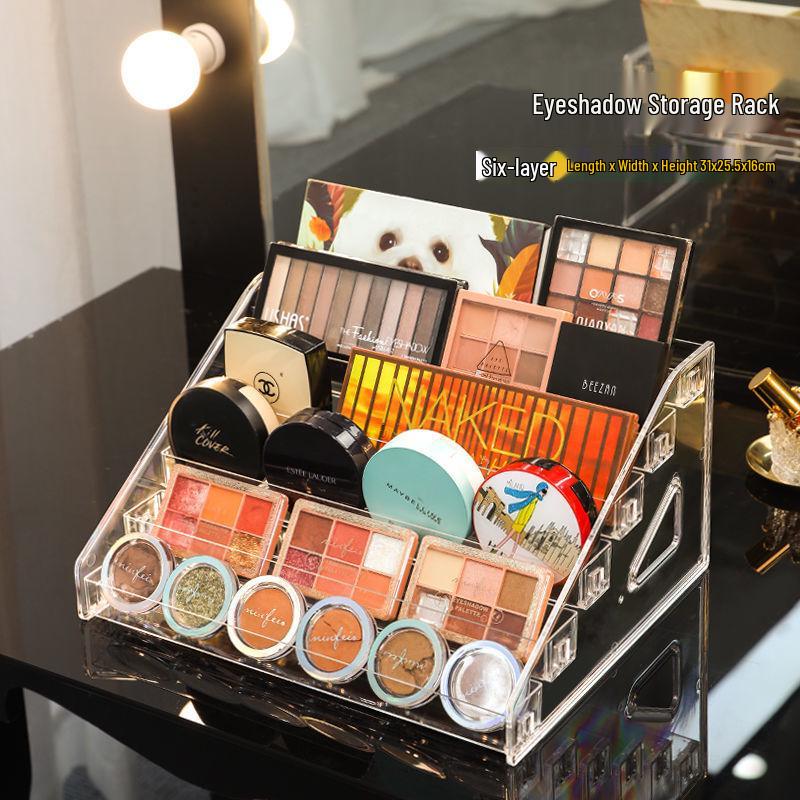 Transparent Multi-Layer Cosmetic Organizer: Nail Polish & Eyeshadow Storage Rack