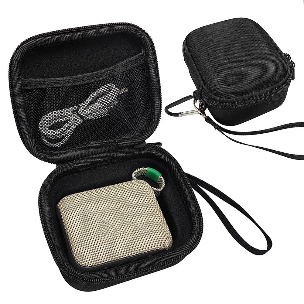 Hard Carry Case for JBL Go 4 Wireless Bluetooth Speaker Shockproof Anti-scratch Travel Protective Bag with Hand Rope & Carabiner