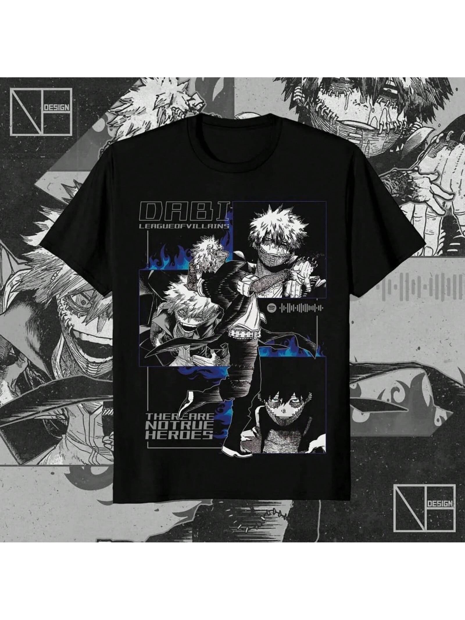 T-Shirt Manga Hero Anime Black Tshirt Tee All Size S разноцветный