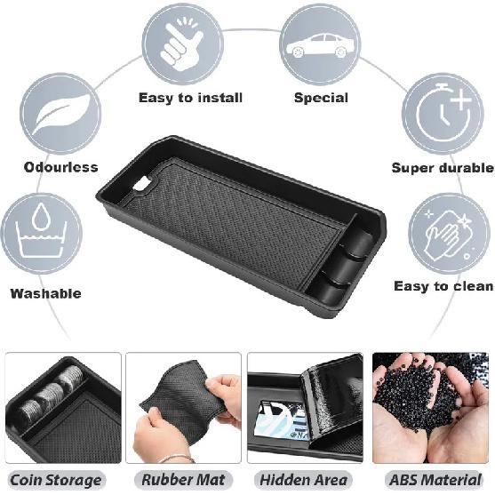 Center Console Gear Shift Hidden Cover Organizer for Ford F150 -2024 2025 Adapter ert Tray Cubby Hidden Cover Storage Box