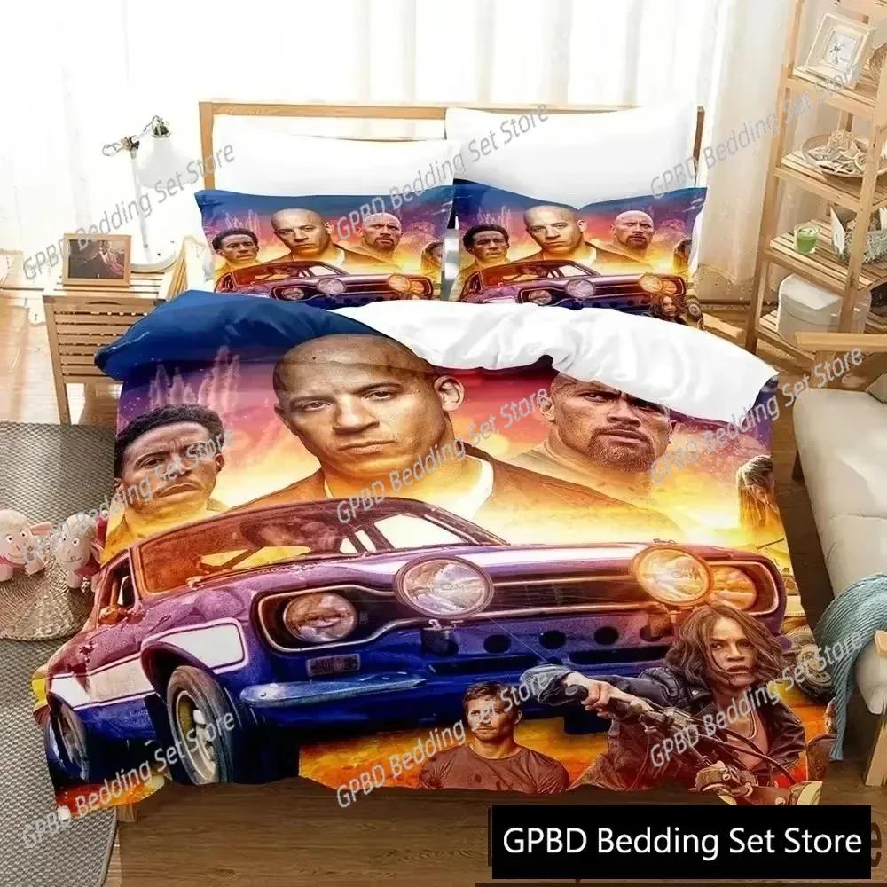 Fast and Furious 3D NEW Duvet Cover Pillowcase Bedding Set Adult Boy Girl Bedroom Decoration Children Single Double Large