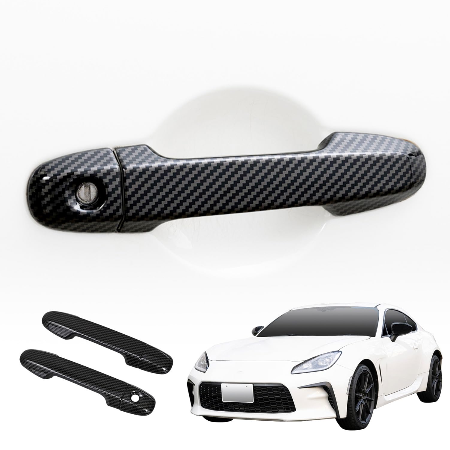 

SEIWA Накладки на дверные ручки для Toyota GR86 и Subaru BRZ Левая и правая Карбон с лентой Специально для автомобиля (ЗН8) (ЗД8), Двери, IMP285, Черный, чёрный