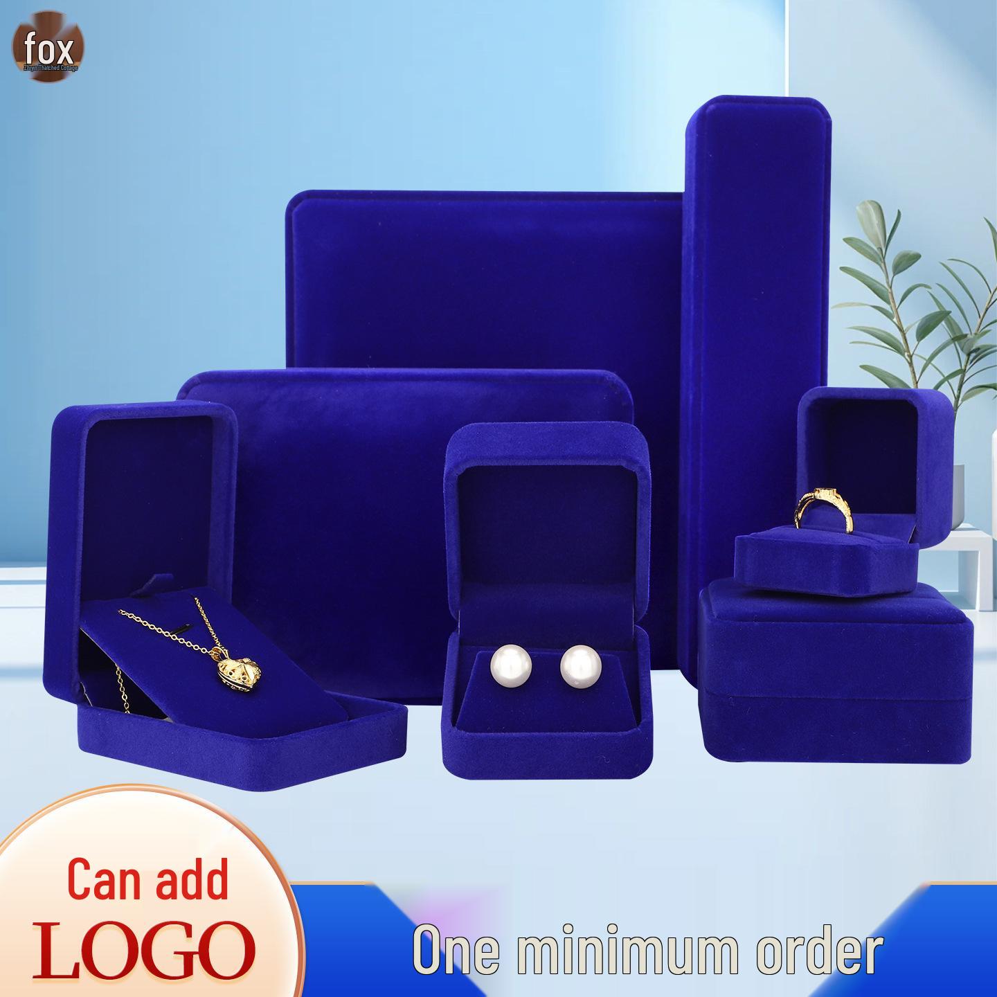 Royal Blue Round Corner Plush Jewelry Gift Box for Rings, Pendants, Bracelets, Necklaces, Beads Royal Blue Ring Box, Round Corner