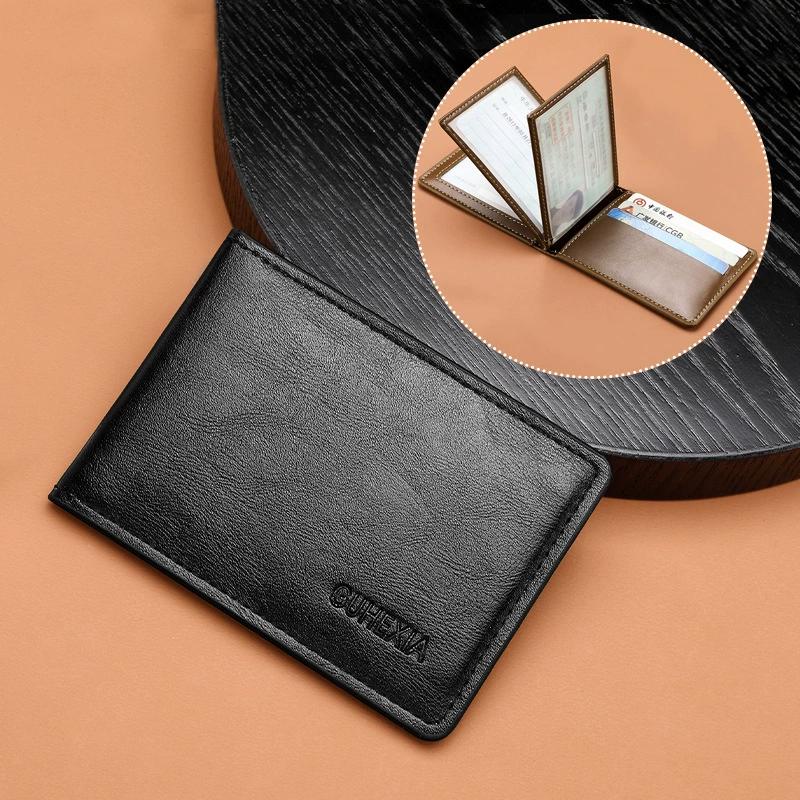 Slim Men Wallet Card Holder 4 Fold Money Clip Driver'S Licence Holder Coin Purse Slim Men'S Wallet For Everyday Use Gift Casual