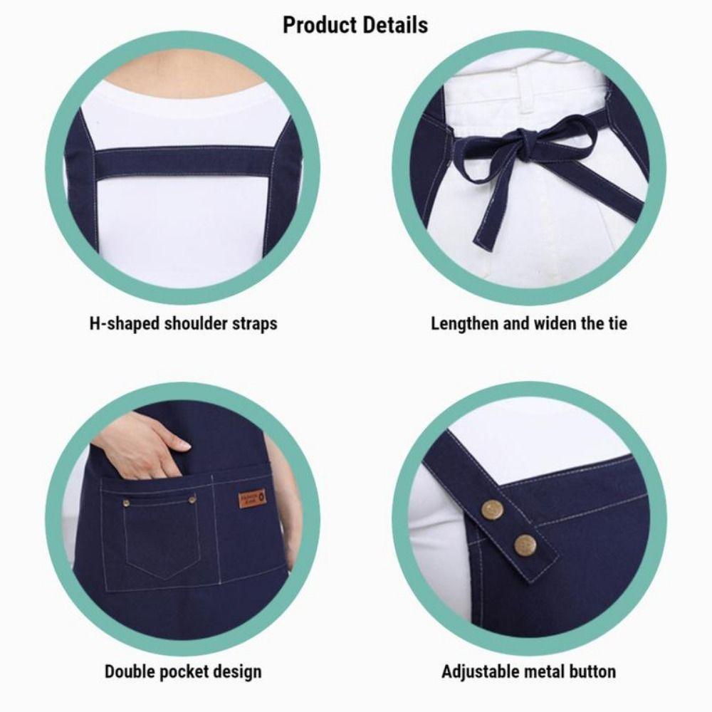 Canvas Chef Apron Waterproof Denim Apron Kitchen Sleeveless Apron  For Men Women