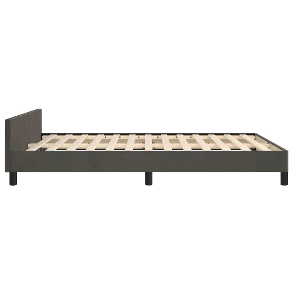 vidaXL Bettgestell ohne Matratze Dunkelgrau 140x190 cm Samt