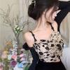 Padded Bra Elastic Camis Underwear Floral Print Corset Vest Women Tank Tops  Sleeveless Blouse