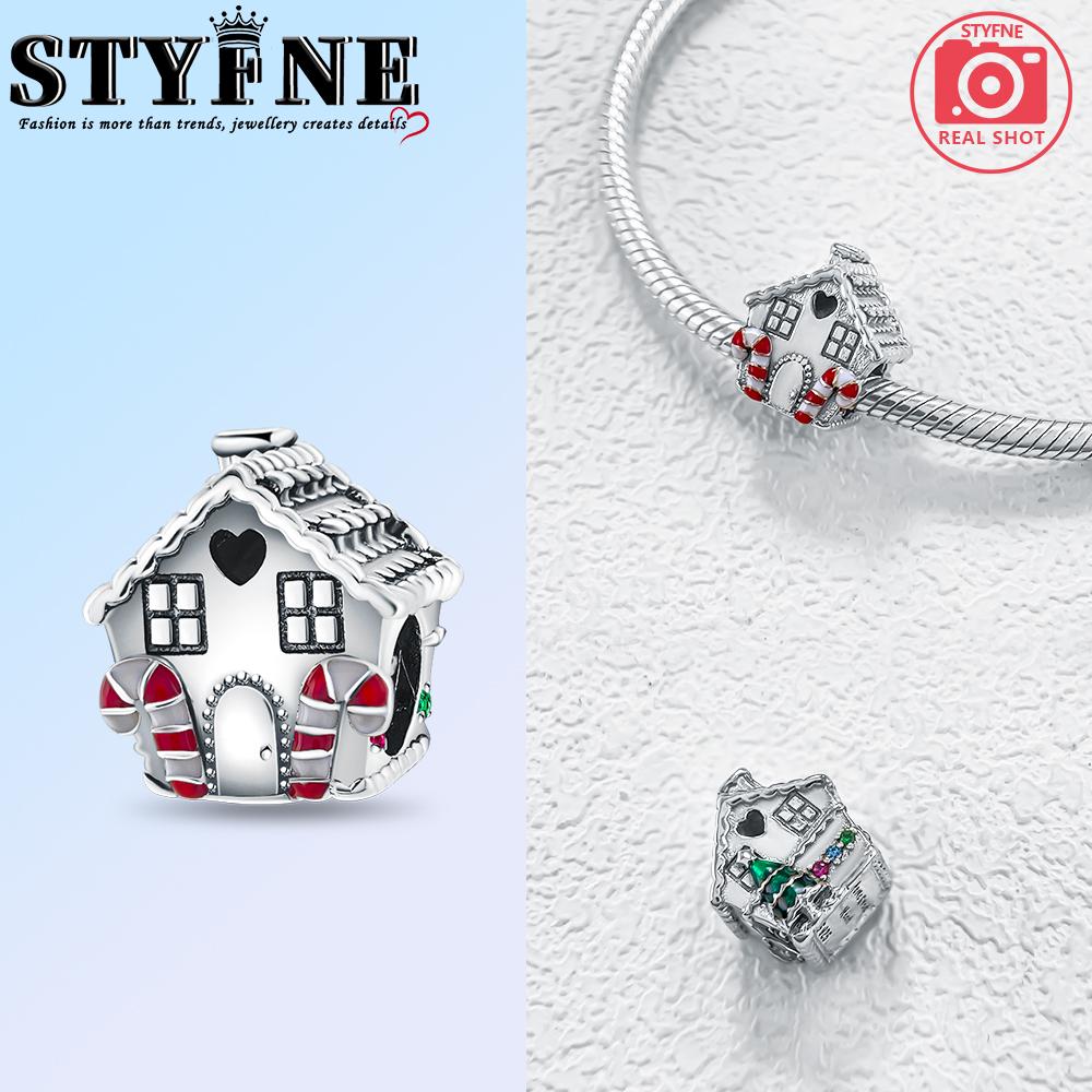 Copper Christmas Charm Series Colorful Zirconium Snowflake Christmas Hat Beads For Women'S Bracelet Jewelry Gift