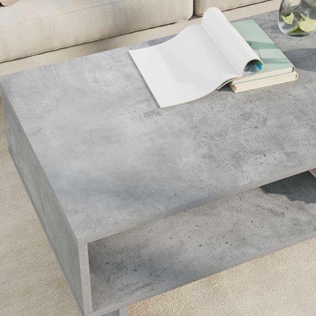 Coffee Table Concrete Gray 100 x 46 x 35 cm Engineered Wood