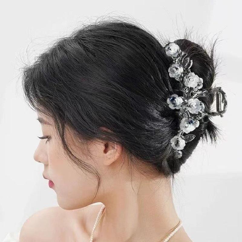 

1 Pcs Fashion Exquisite Ink Rose Flower Hair Claws For Women Girls Party Hair Accessories