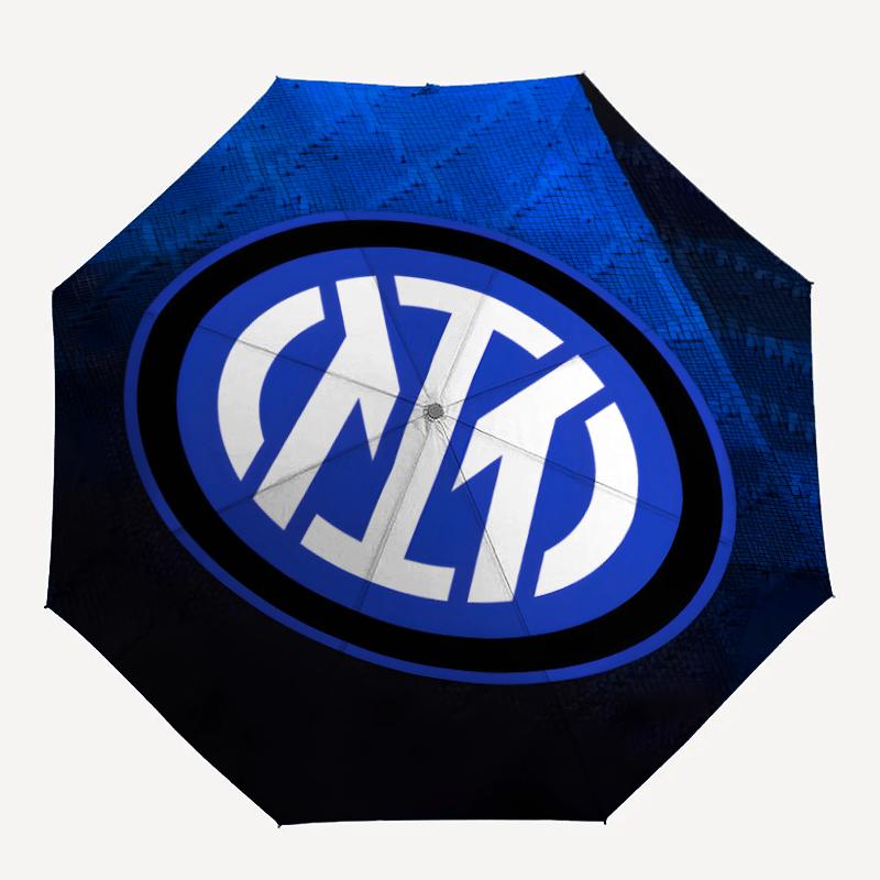 1pc I-Internazionale Milano (2) Umbrella, Sun Protection, And UV Shielding. It Has Eight Sturdy Ribs for Outdoor Use And Perfect As a Holiday Gift