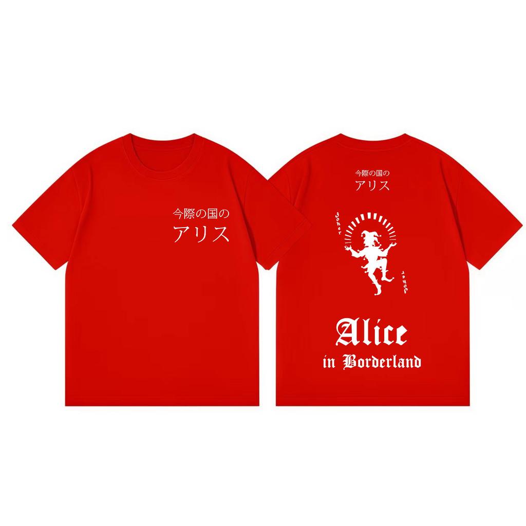 TV-Serie Alice in Borderland Print T-Shirt Hohe Qualität Mode Übergroße T-Shirts Herren Damen Lässig Baumwolle Kurzarm T-Shirt
