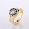 Moteklokkeformede gifteringer for kvinner Tofarget design Brilliant Cubic Zirconia Unike kvinnelige ringer Forlovelsessmykker