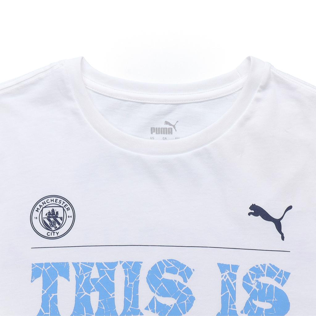 Puma MCFC 2020-21 Season Letter Print Soccer Sport T-Shirt Men Tops White 768843-01