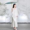 Sancai 2026 Spring New Chinese Embroidered V-Neck Loose Blouse