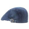 Men's Patchwork Washed Denim Beret: British-Style Casual Duckbill Newsboy Cap for Fall & Winter