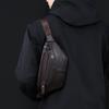 Leather Waist Bag for Men Casual Crossbody Fanny Pack with Adjustable Belt