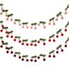 Soft and Realistic Handmade Cherry Felt Ball String Garland for Party Accessories Vibrant and Cute Birthdays Decoration