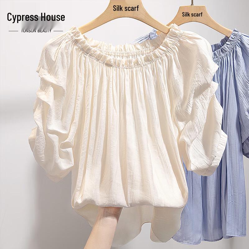 Sibaishe Söt volangig off-shoulder chiffongblus