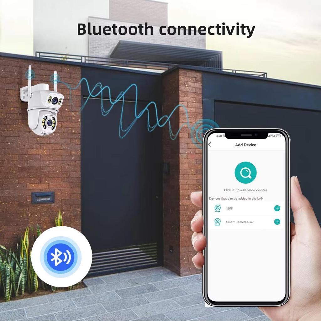 New EU 8MP 4K WIFI IP Camera PTZ Dual Lens with Dual Screen Ai Human Detect Night Vision Outdoor Wifi Surveillance Camera ICsee CCTV Video