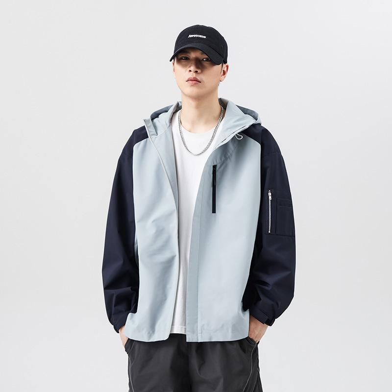 

Men s Autumn Ruffian Handsome Teen Windproof Hooded Casual Tooling Jacket 3XL