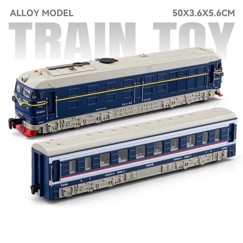 1:32 Scale DongFeng 4B Alloy Spray Train Model Toy Car Metal Diecast Electric Vintage Music Light Models Boys Hobby Toys