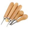 5Pcs Durable Tip Setting Tool Wood Handle Carving Chisel Long Use Prong Pusher  Jewelry Making