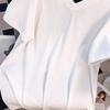 Plus Size Loose Mid-Length V-Neck Short-Sleeve T-Shirt for Women (Sizes 200/300/350 Jin) - Style 7103