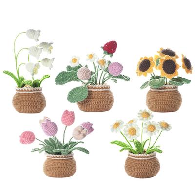1Pack Αγγλικά Βιβλίο οδηγιών Flower Large Potted Στολίδι DIY Μάλλινη κλωστή Πακέτο Υλικό με βελονάκι