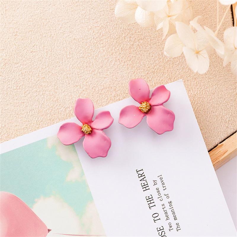Koreanische Neue Doppel-schichten Blume Tropfen Ohrringe für Damen Übertrieben Frauen Floral Ohrringe Modeschmuck aretes de mujer