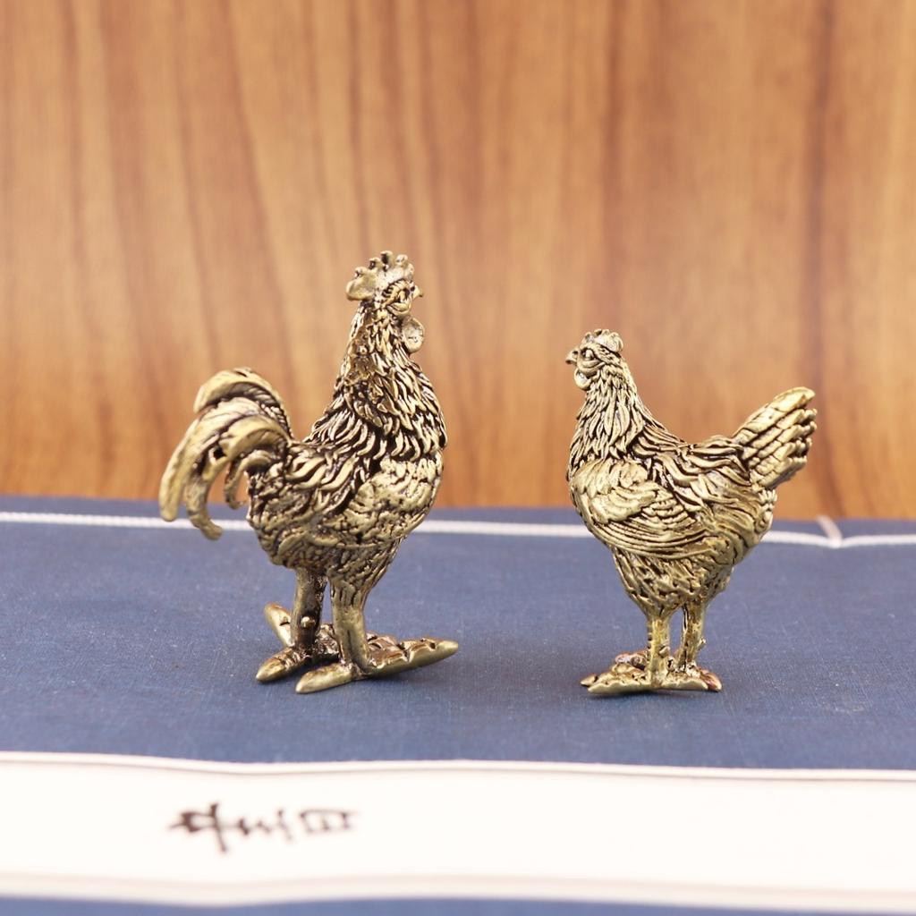 Creative Brass Chicken Home Living Room Desktop Tea Pet Ornament