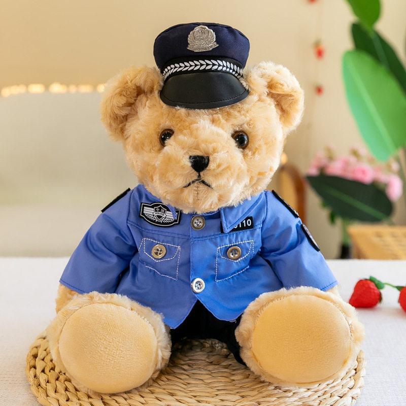 Firefighter Police Teddy Bear Plush Toy - Little Bear Cushion Wedding Gift