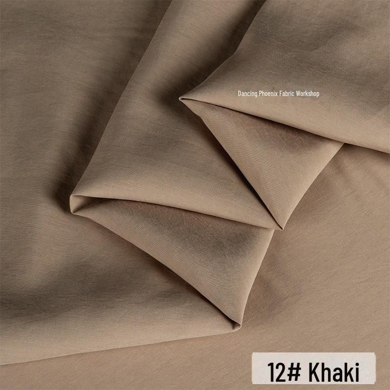 Retro Pískově Praná Matná Měděná Amoniaková Hedvábná Tkanina - Nepružný Mlhavě Mrazivý Materiál na Top/Sukni