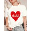 Black Oversized T Shirt With Red Heart Cheetah Print For Casual Wear And Street Style