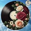 Vintage Metal Tin Sign Record Rose Wall Art Retro Home Office Decor