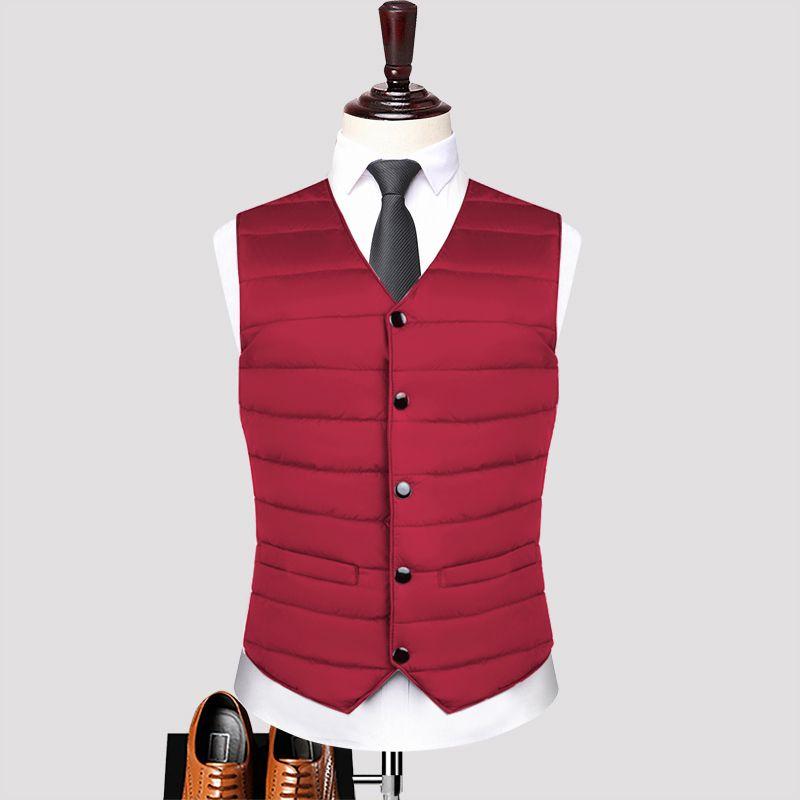 

Осень-зима, пуховое хлопковое мужское пальто, жилет, модные кардиганы на пуговицах, утепленные однотонные повседневные куртки без рукавов с v-образным вырезом 5XL бордовый