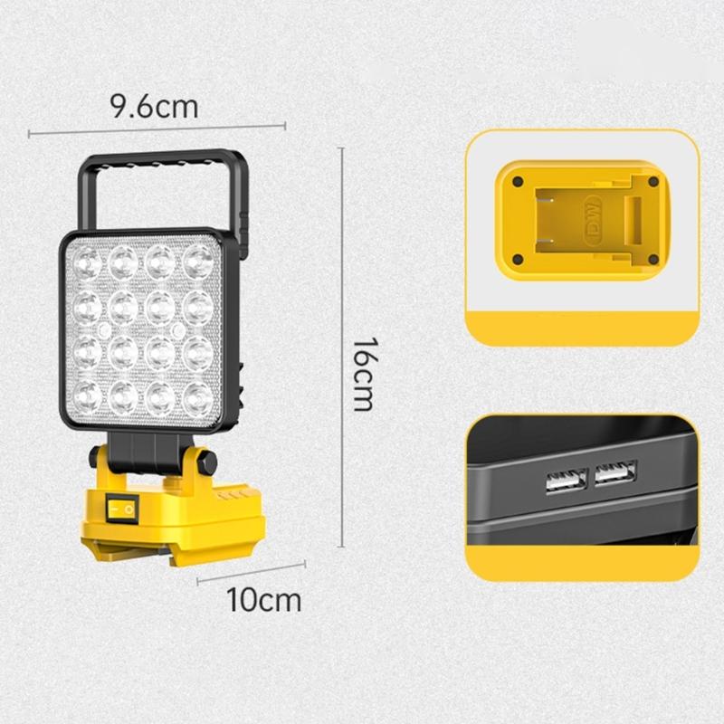 4Inch 3000Lumens Cordless LED Work Light With Double USB Charging Port For DCB206 20V batteries Camping Fishing Light