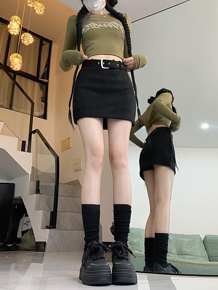 2025 Fall Spicy American High-Waisted A-Line Skirt for Women