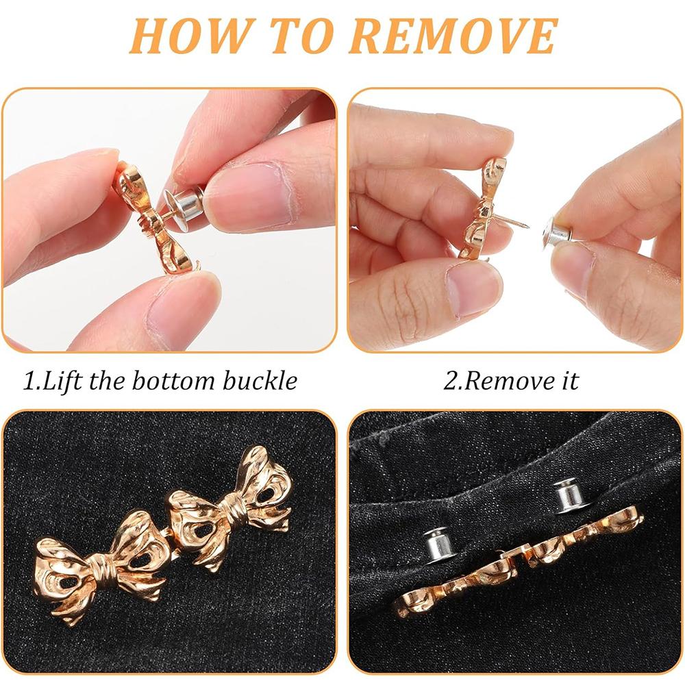 2sets Pant Waist Tightener Adjustable Waist Buckle Set No Sewing Pants Clips Tightening Waistband Jean Buttons for Skirts Sleeve
