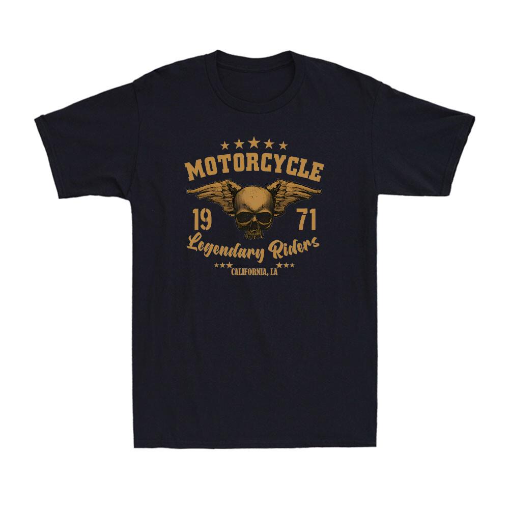 Motorcycle Legendary Riders Biker Motorbike Skull Vintage Men s T-Shirt XXL