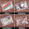 10Pcs Transparent PVC Zipper Binder Pockets Waterproof Document Filing Bags for 6 Ring Notebook Divider Page Office & School