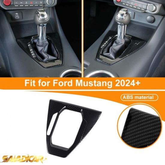 Carbon Fiber Gear Shift Bezel Panel Cover For Mustang 24+ Automatic Accessories