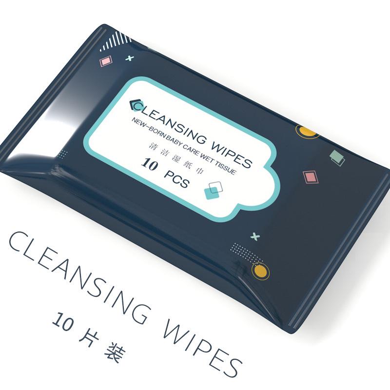 "10-balení přenosných jednorázových vlhčených ubrousků pro kojence a děti: Čištění rukou a úst"