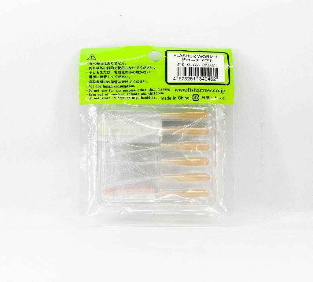 Fish Arrow Soft Lure Flasher Worm 1 Inch 6 Piece Per Pack #10 (0462)