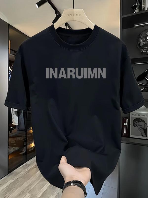 

Short-sleeved T-shirt men s pure cotton trendy brand American creative t-shirt summer simple letter round neck loose versatile 4XL