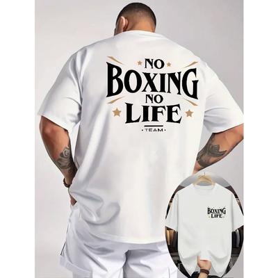 Camiseta de Verano para Hombre con Estampado BOXEO - Camiseta Casual Transpirable de Manga Corta con Letras BOXEO, Cuello Redondo, Adecuada para Gimnasio, Actividades al Aire Libre y Ropa Casual