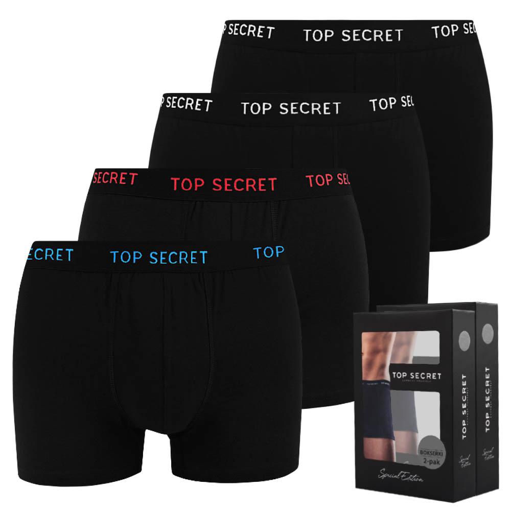 Top Secret Men' Cotton Boxer Shorts 4 Pack Size