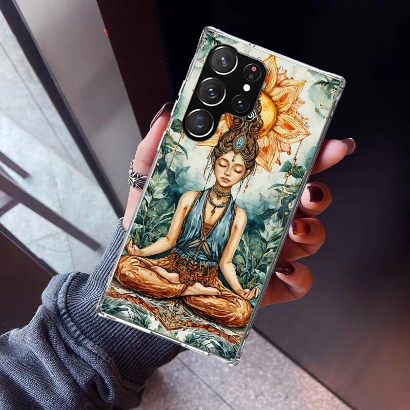 Meditation Yoga Girl Phone Case For Samsung Galaxy S23 S24 S25 Edge S26 Ultra S22 + S21 Plus S20 FE Cover Silicone Print Shell G
